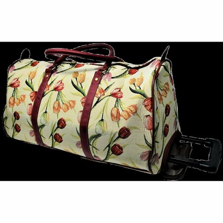 SINOBRITE Tapestry Duffle Bag with Handle & Wheels - Tulip 27527T-Tulip